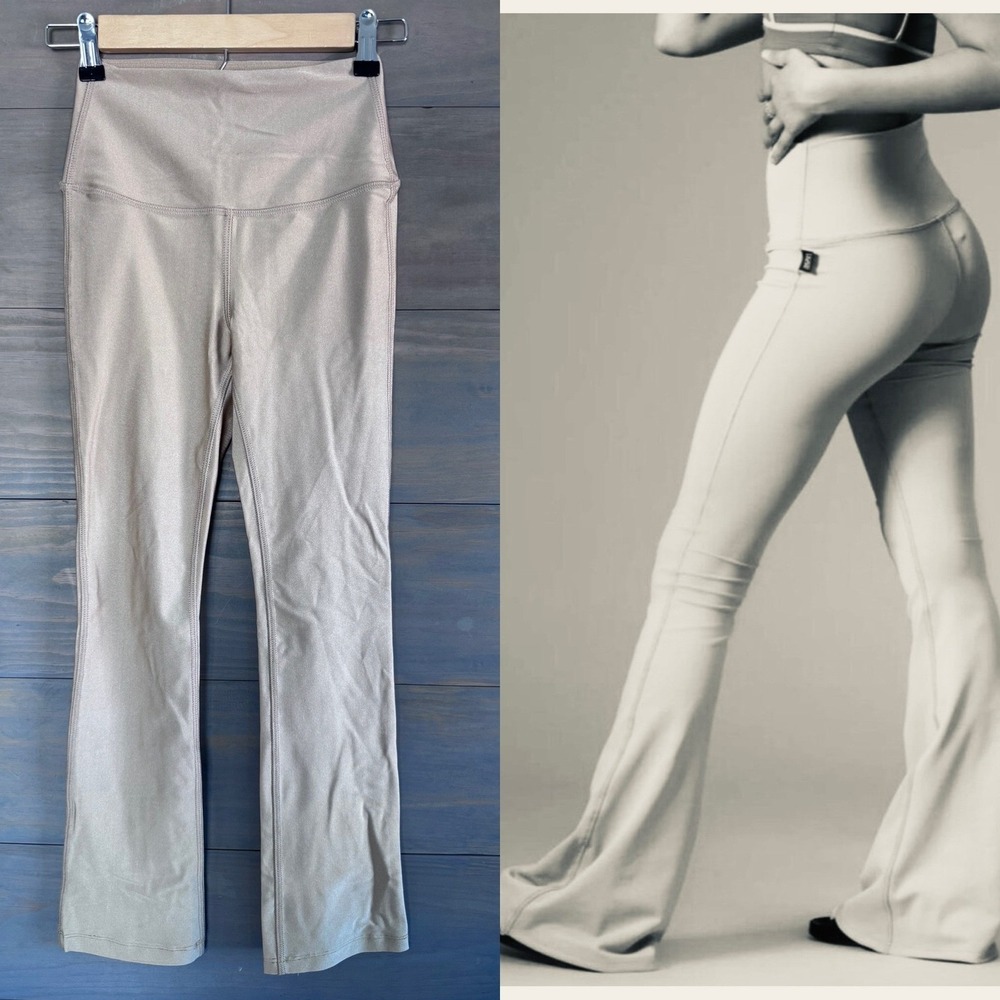 Tiger Friday Retro Flare Gold Shimmer Flare Dance‎ Leggings Adult XS High Waist